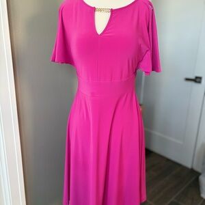 Ashley Graham Fuchsia Midi Dress